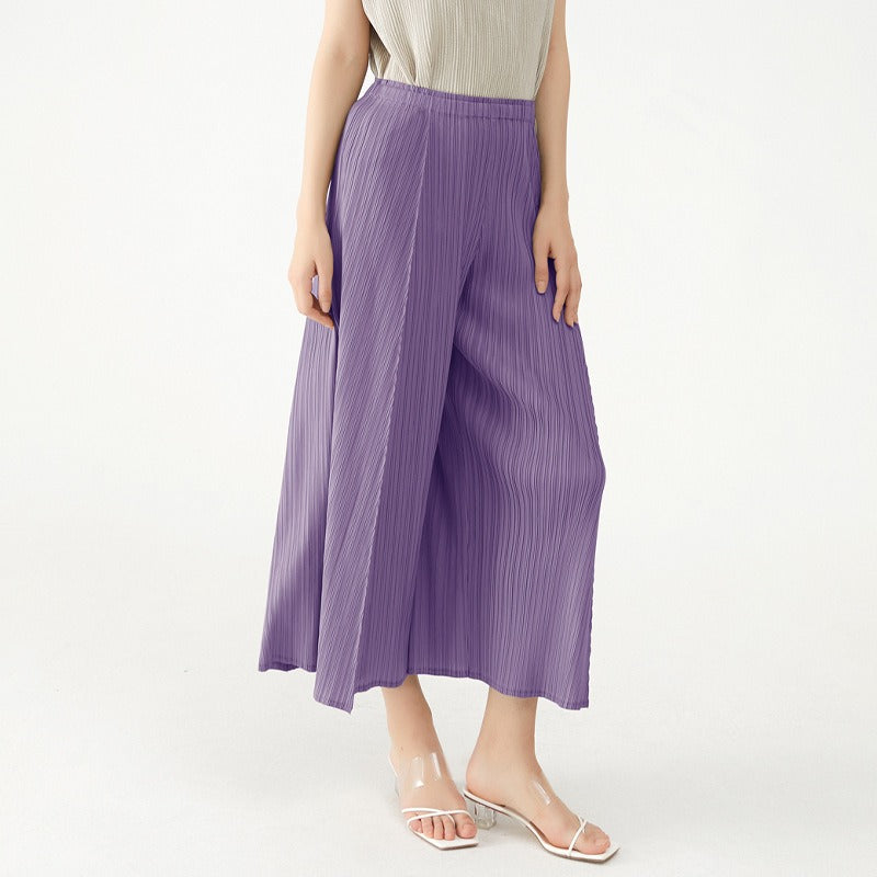 Autumn and Summer New High Quality Three House Splicing Thin, Comfortable and Loose Casual High Waist Wide Leg Pants for Women