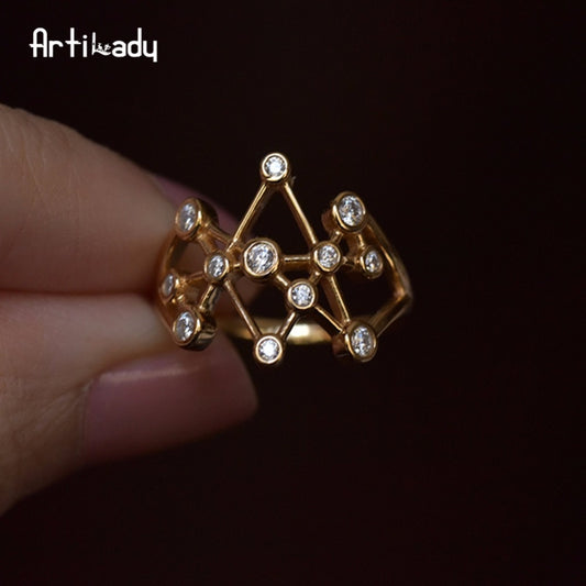 Artilady zircon wave ring for women crown tiara ring jewelry gift for women